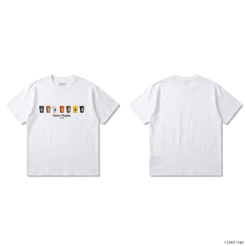 Maison Margiela short-sleeved white T-shirt with digital printing