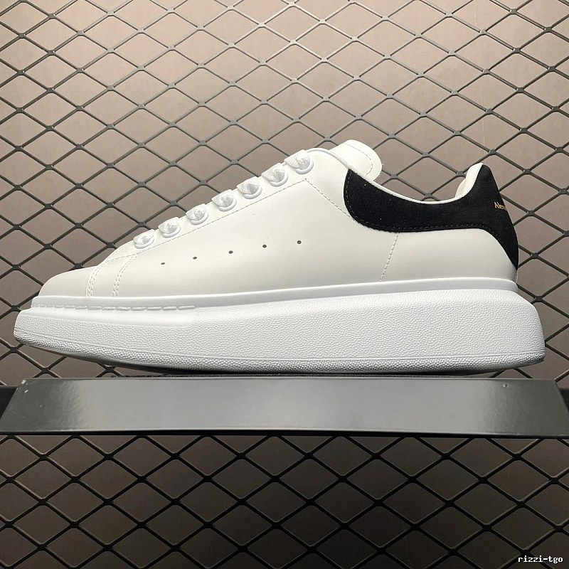 McQueen White and Black Oversized Sneakers with Wide Cupsole