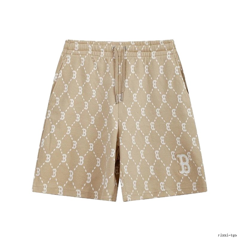 MLB checkered casual khaki shorts