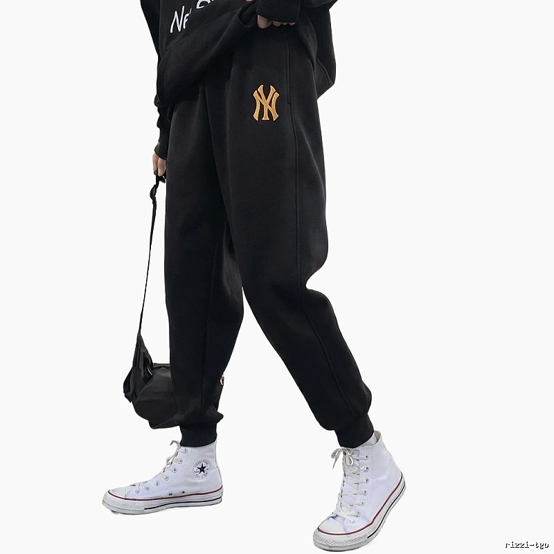 MLB fleece-lined black casual pants