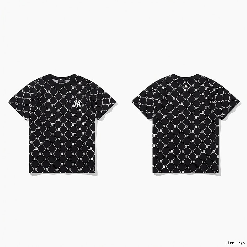 MLB full - print style black T - shirt