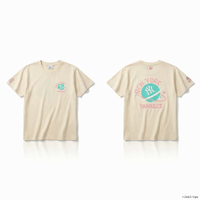 MLB New York Yankees trendy brand beige T-shirt