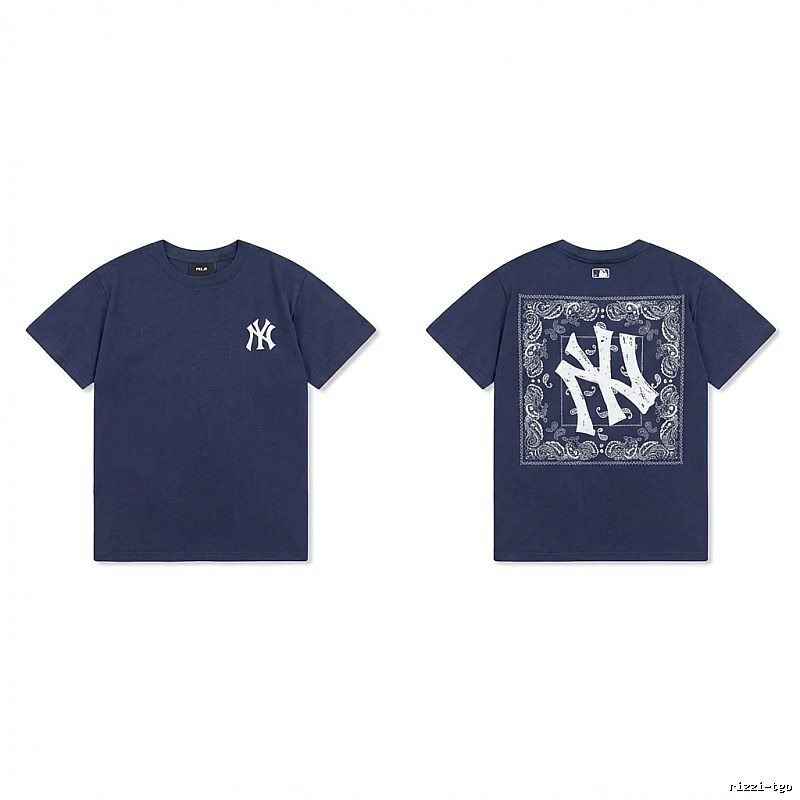 MLB Printed Trendy Style Navy Blue T-shirt
