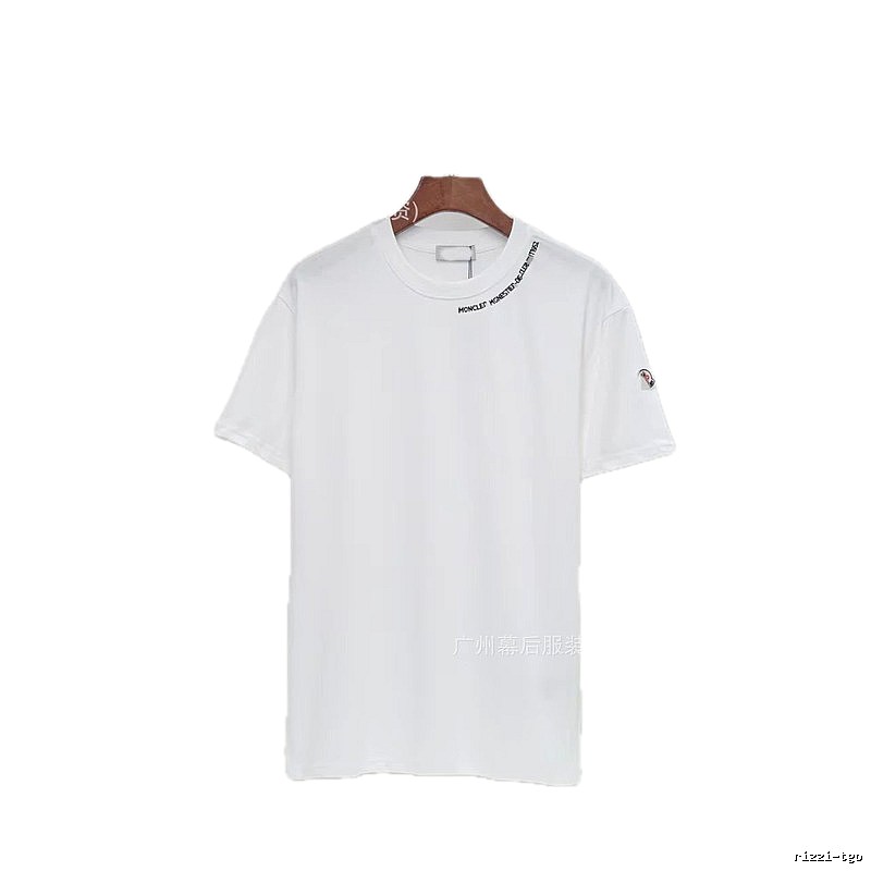 Moncler Embroidered Casual Style White Short-sleeve T-shirt