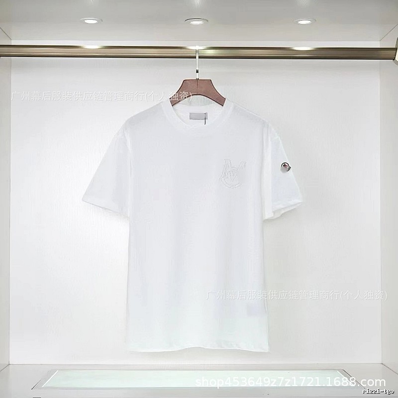 Moncler Embroidered Collection Casual-style White T-Shirt