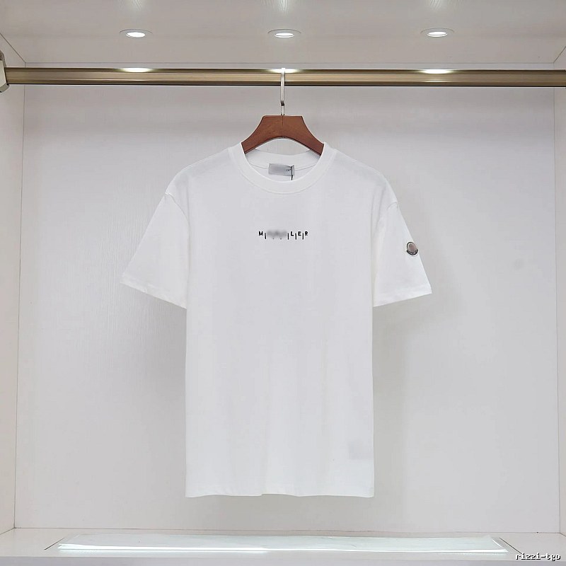 Moncler Letter Print Minimalist Style White T-Shirt
