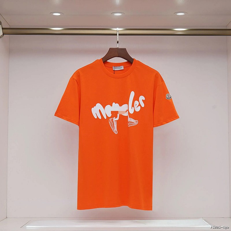 Moncler Printed Casual-style Orange Short-sleeve T-shirt