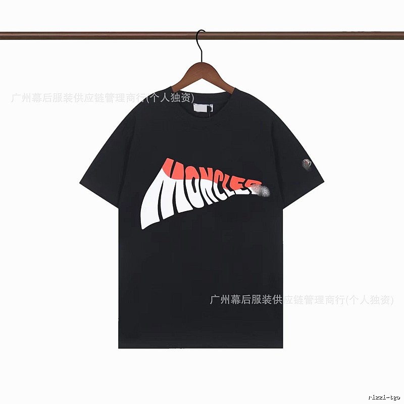 Moncler Printed Trendy Style Black Short-sleeve T-shirt