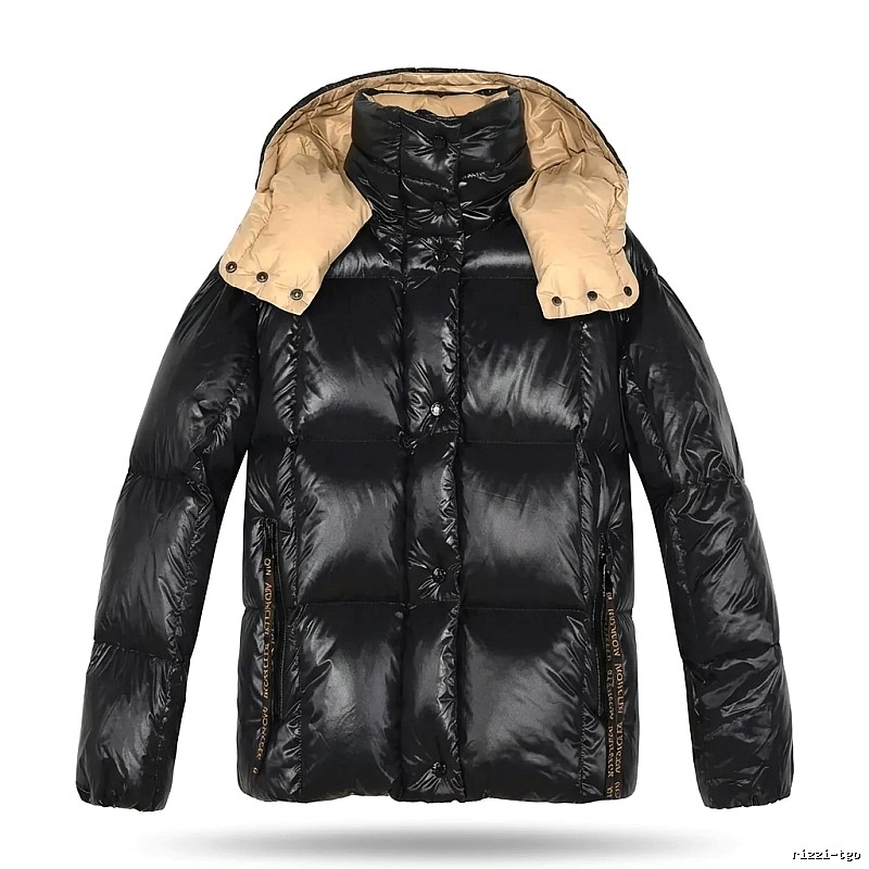 Moncler shiny and stylish black down jacket