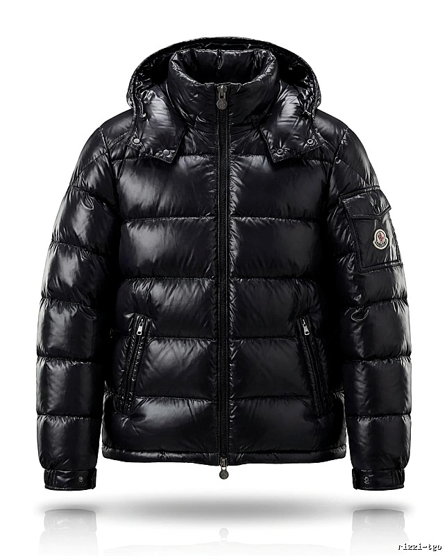 Moncler shiny black down jacket