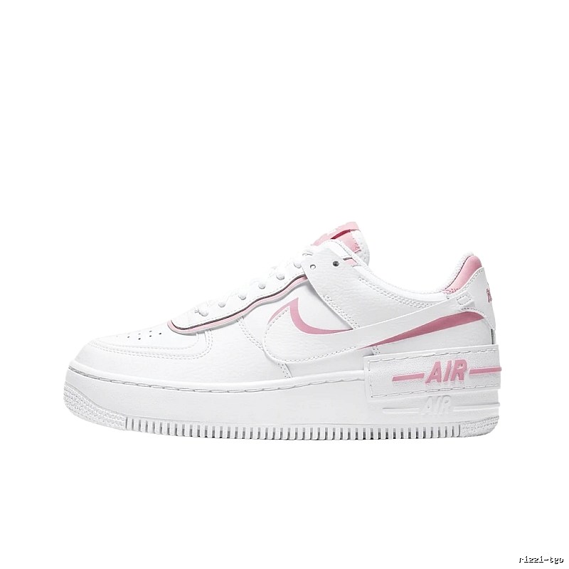 Nike Air Force 1 white and pink sports shoes