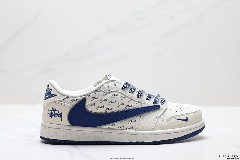 Nike Air Jordan 1 Trendy Style White and Blue Shoes