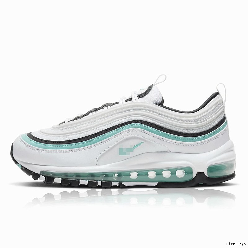Nike Air Max 97 White and Green Retro Athletic Shoes