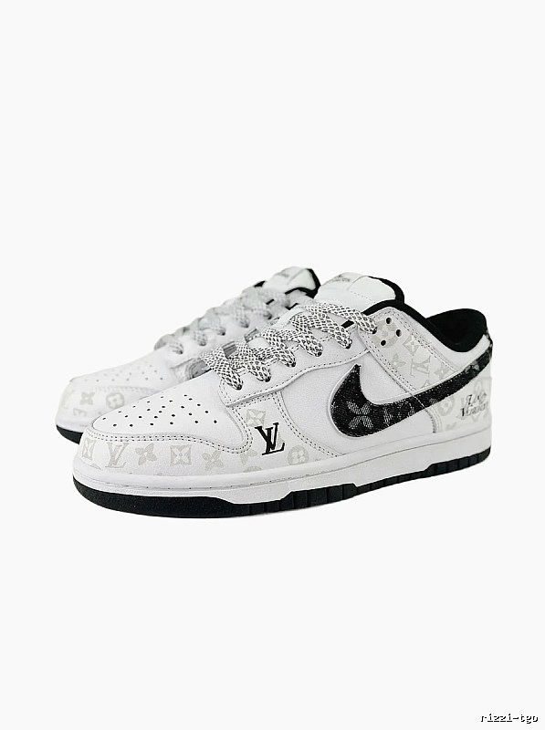 Nike and LV co-branded black and white sports shoes