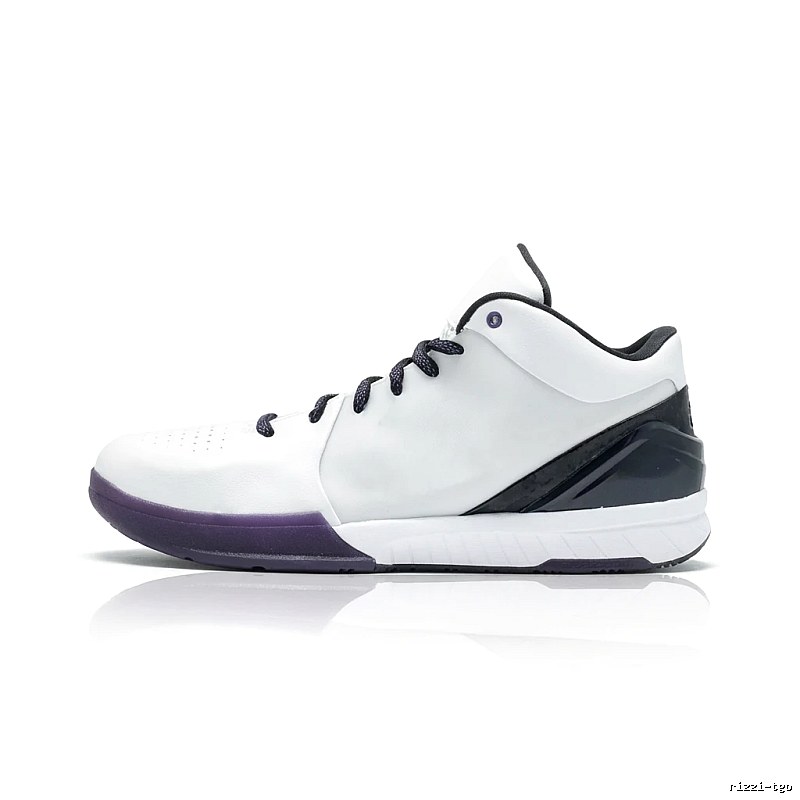 Nike basketball shoes in black, white and purple color scheme