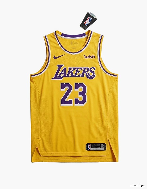 Nike LeBron James Lakers yellow jersey.