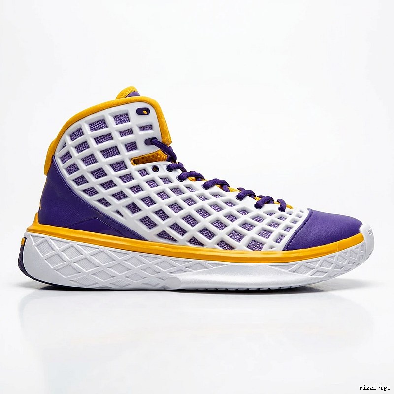 Nike retro purple-yellow-white basketball shoes