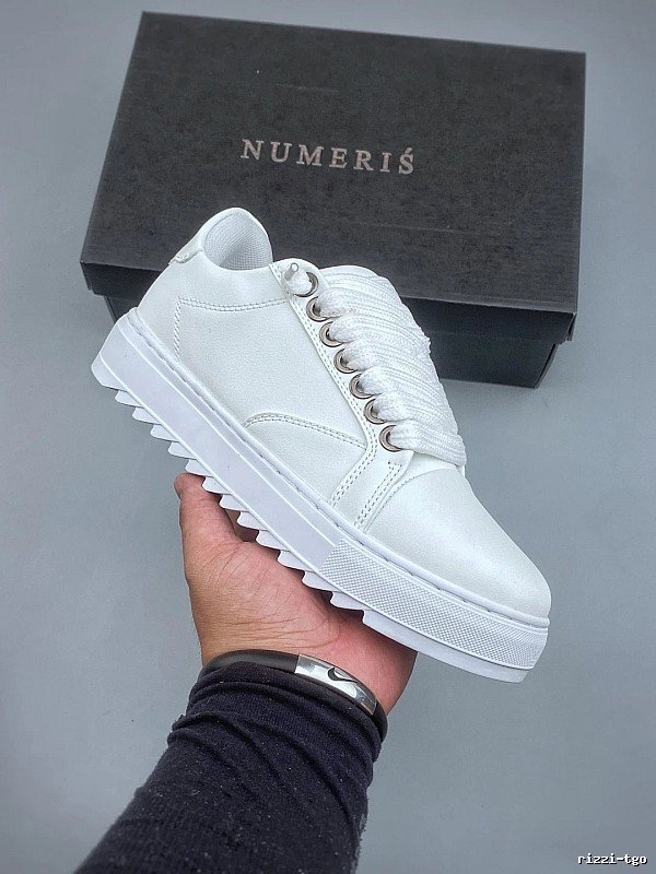 Numeris Minimalist Platform Sneakers in White with Bold Platform Base