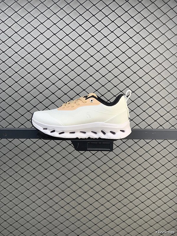 On White and Peach Cloud Runners, Segmented Sole Pods