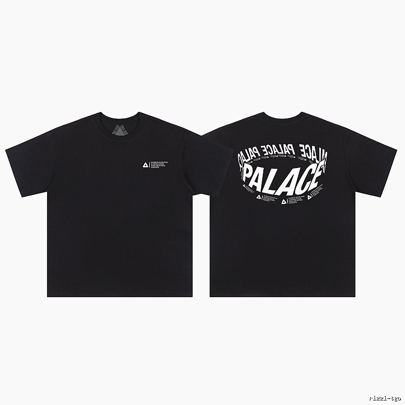 Palace Letter Print Street Style Black T-Shirt