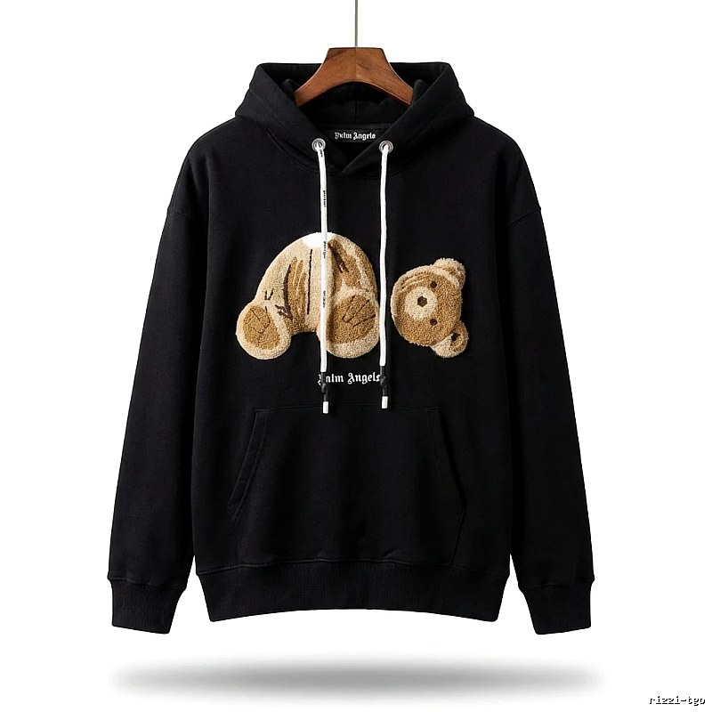 Palm Angels Bear Trendy Brand Black Sweatshirt