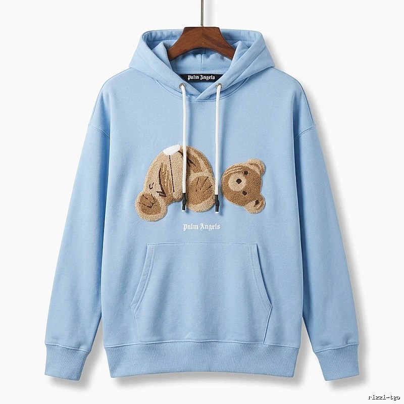 Palm Angels Bear Trendy Light Blue Sweatshirt