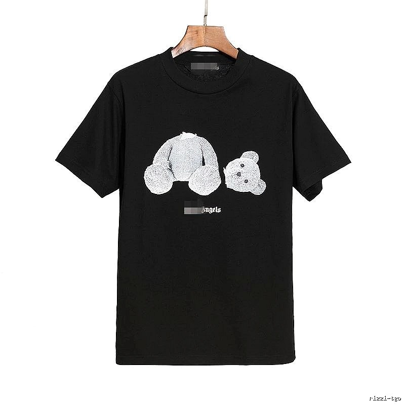 Palm Angels Casual Bear graphic T-shirt White Colorful Bear for Comfortable Styling