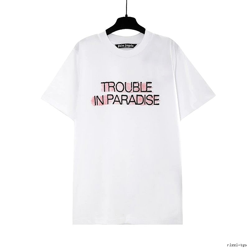 Palm Angels Streetwear Logo T-shirt White Palm Tree with Practical Shape