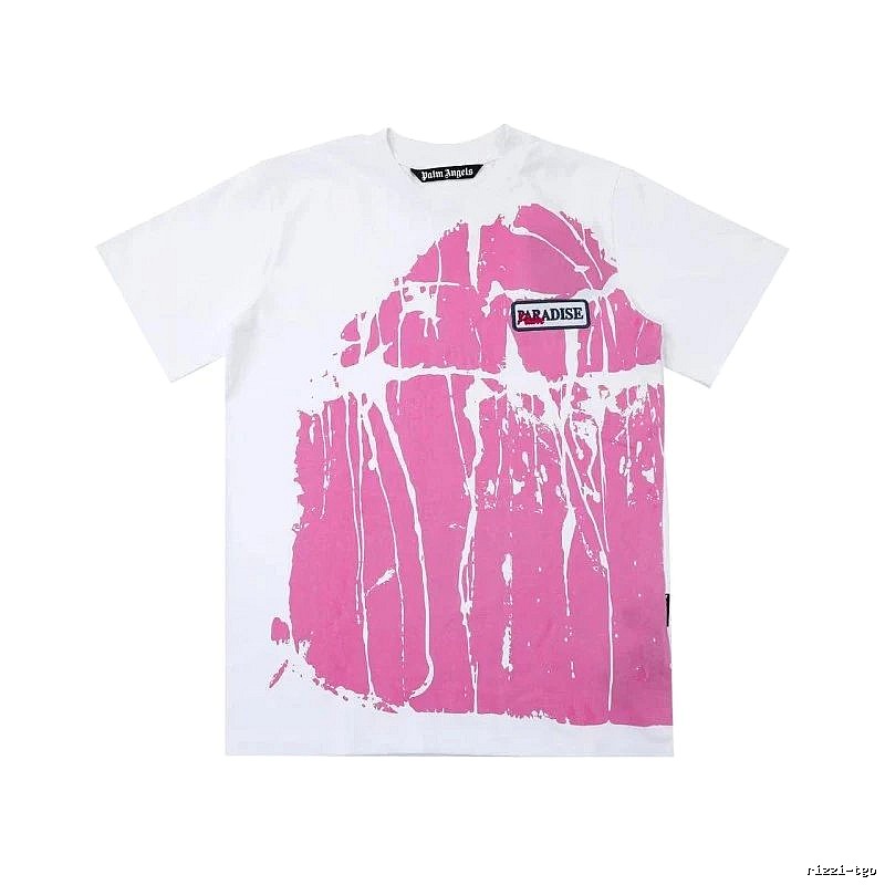 Palm Angels Travel Logo T-shirt White Palm Tree with Soft Visual Tone