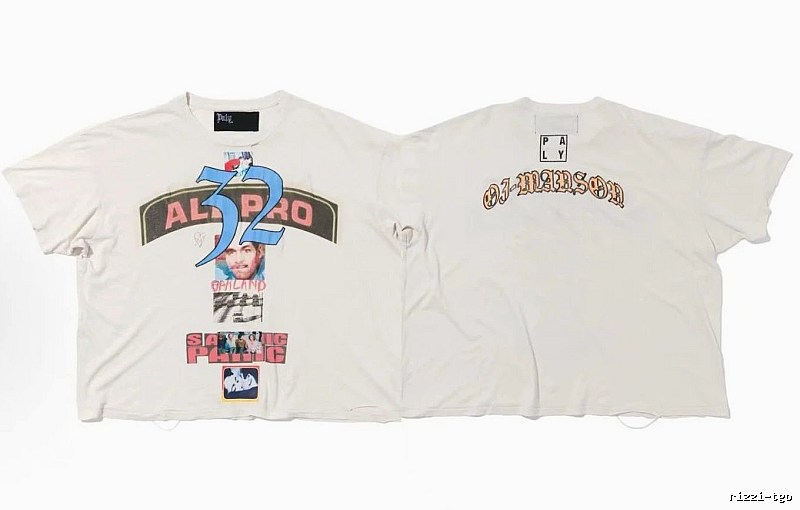 Paly Hollywood Portrait Print Vintage Off-white T-shirt