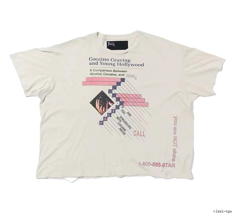 Paly Hollywood Printed Vintage Off-white Short Sleeve T-shirt