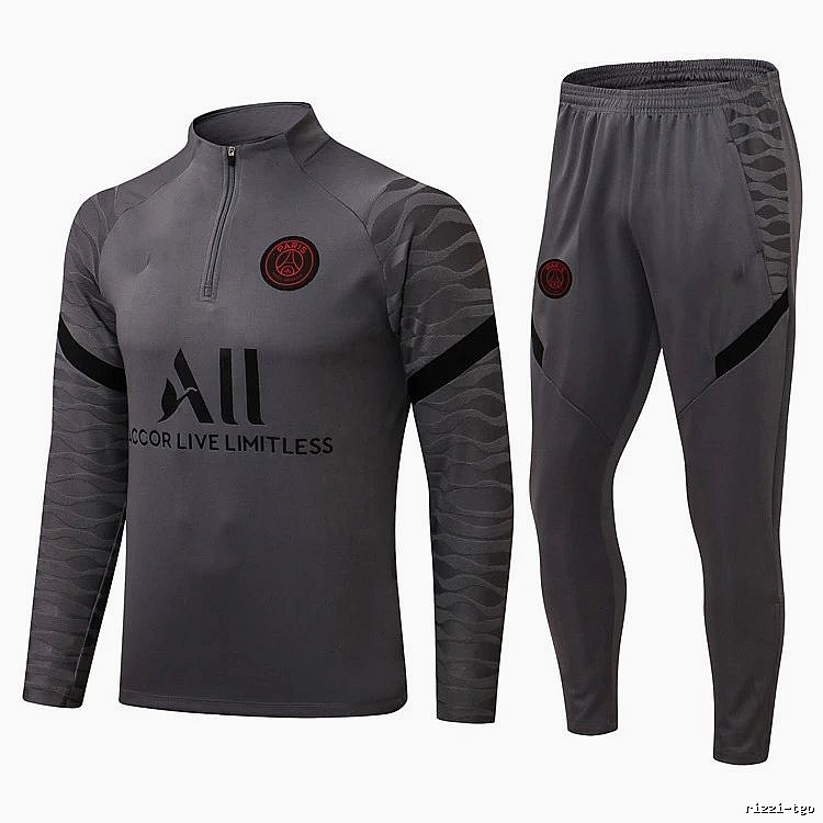 Paris Saint-Germain 2021-22 Gray Training Tracksuit Set Commuter Look