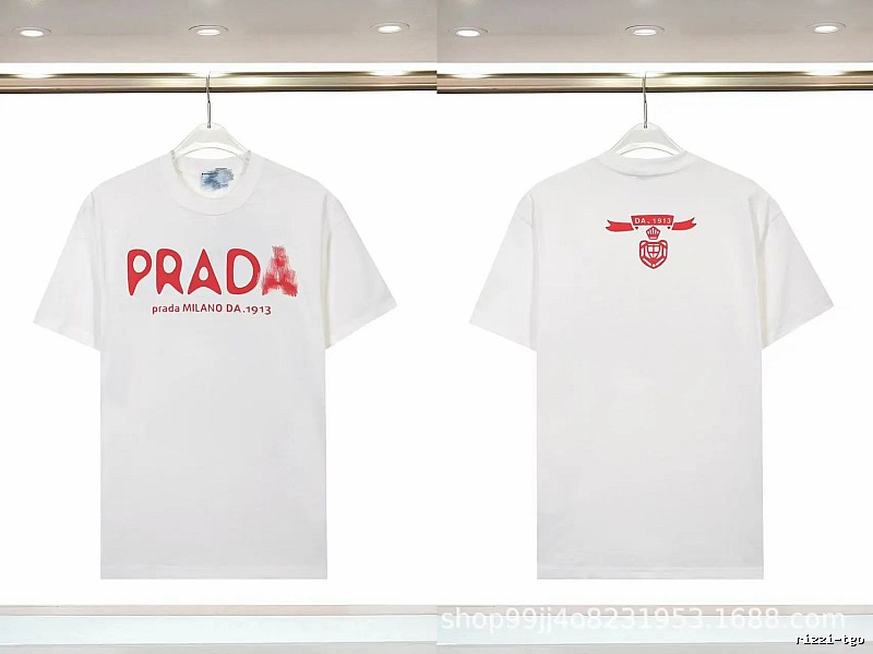 Prada Graffiti Collection Casual Style White Short-sleeve T-shirt
