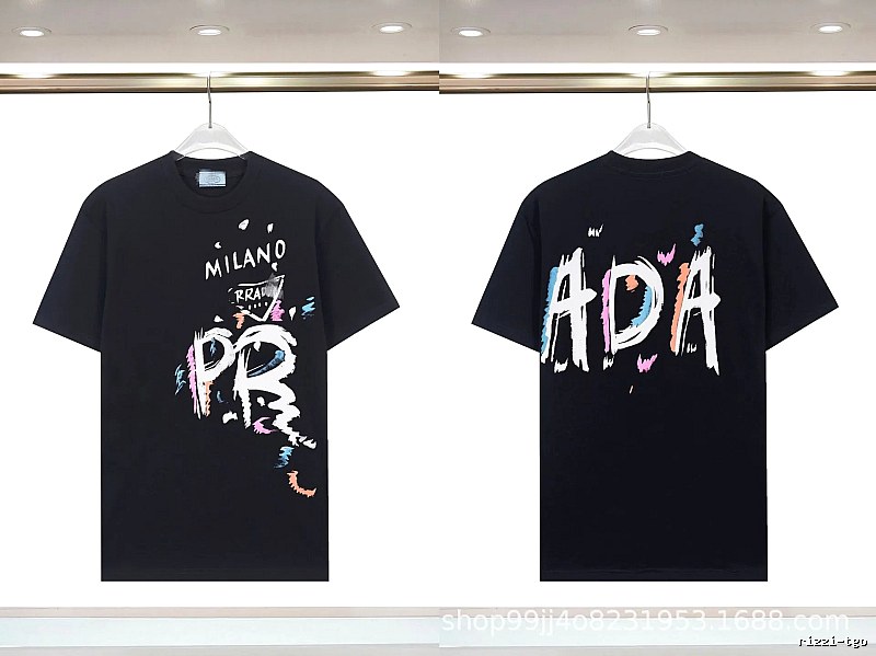 Prada Graffiti Collection Street Style Black T-Shirt