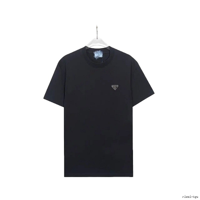 Prada Triangle-Logo Minimalist Black T-Shirt