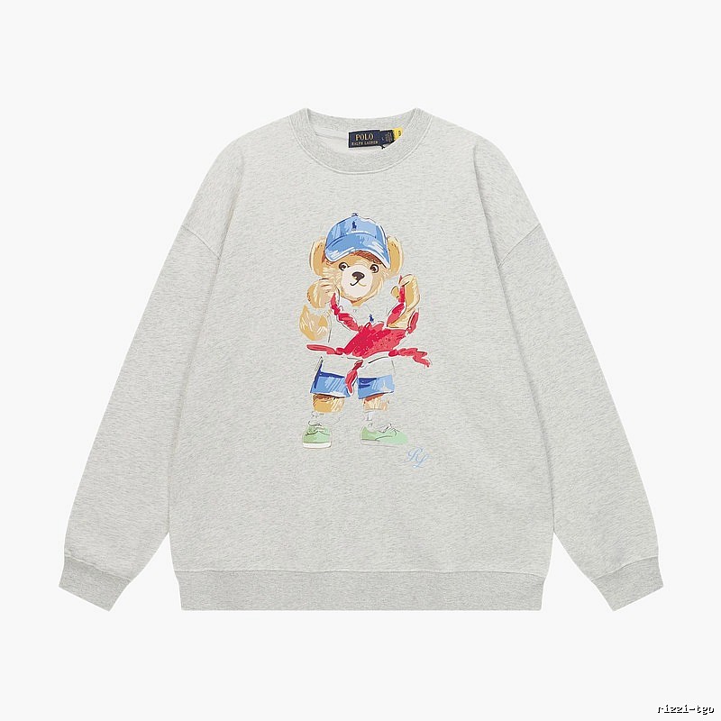 Ralph Lauren cartoon bear light gray sweatshirt