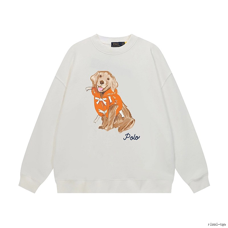 Ralph Lauren Polo Cute Pet Style White Sweatshirt