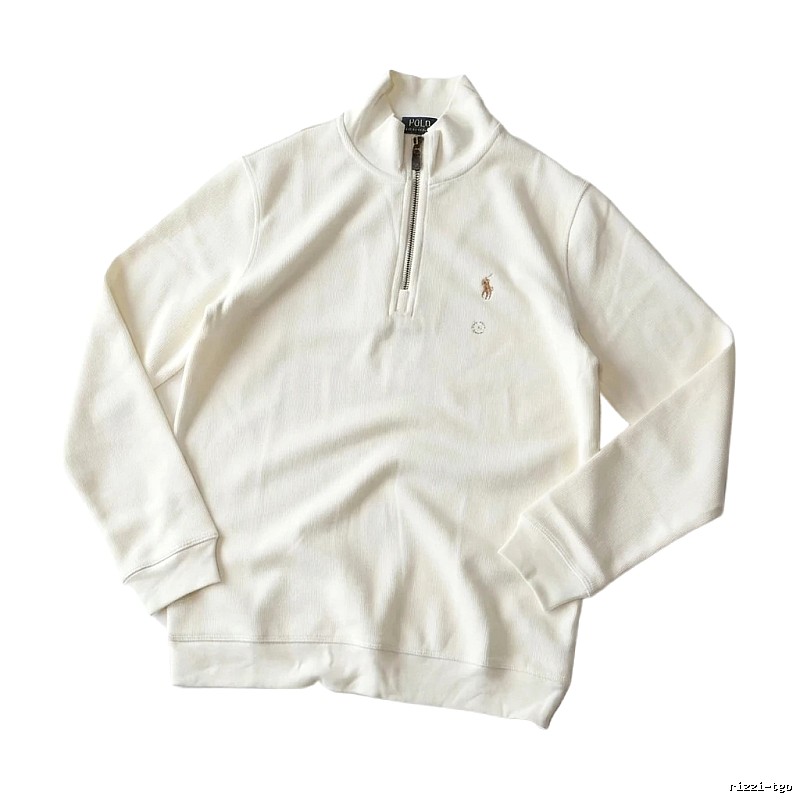 Ralph Lauren Polo series minimalist style off-white sweatshirt