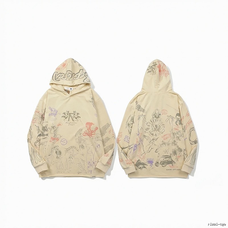 Represent Graffiti Style Beige Hoodie