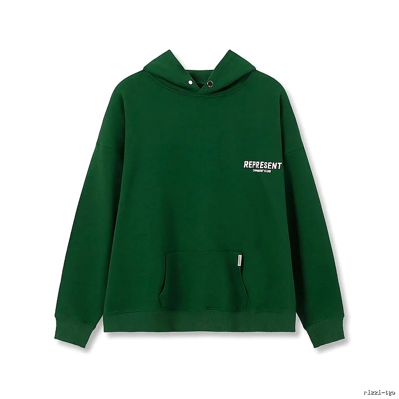 REPRESENT Simple Style Green Hoodie