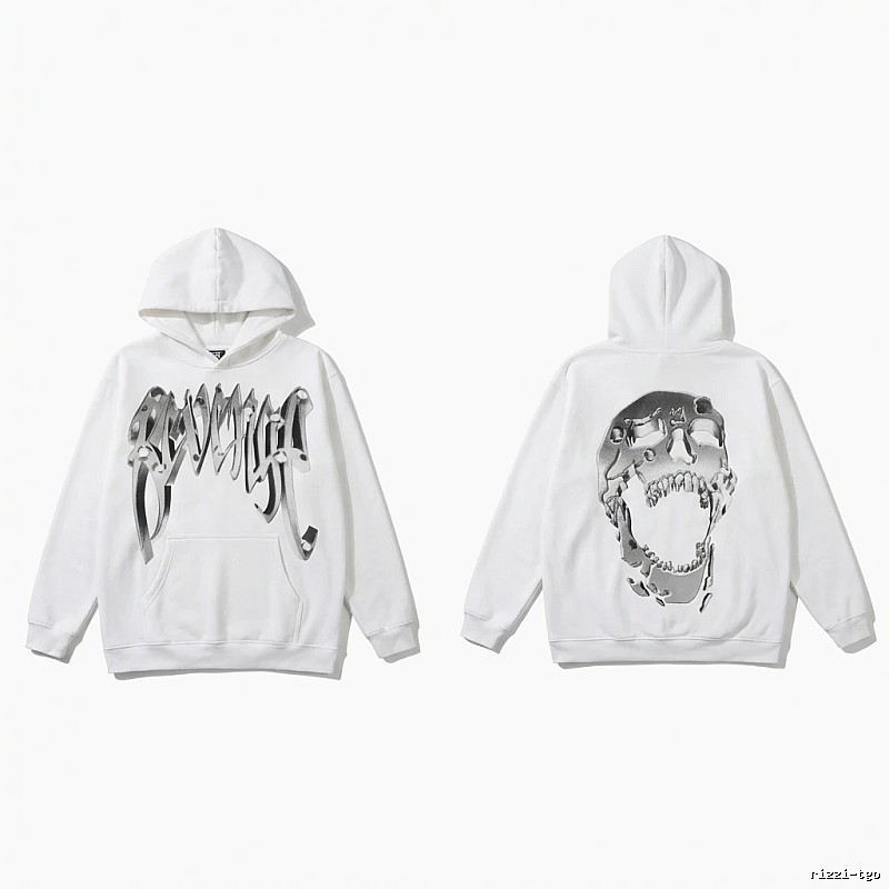Revenge Skull Trendy Cool White Hoodie