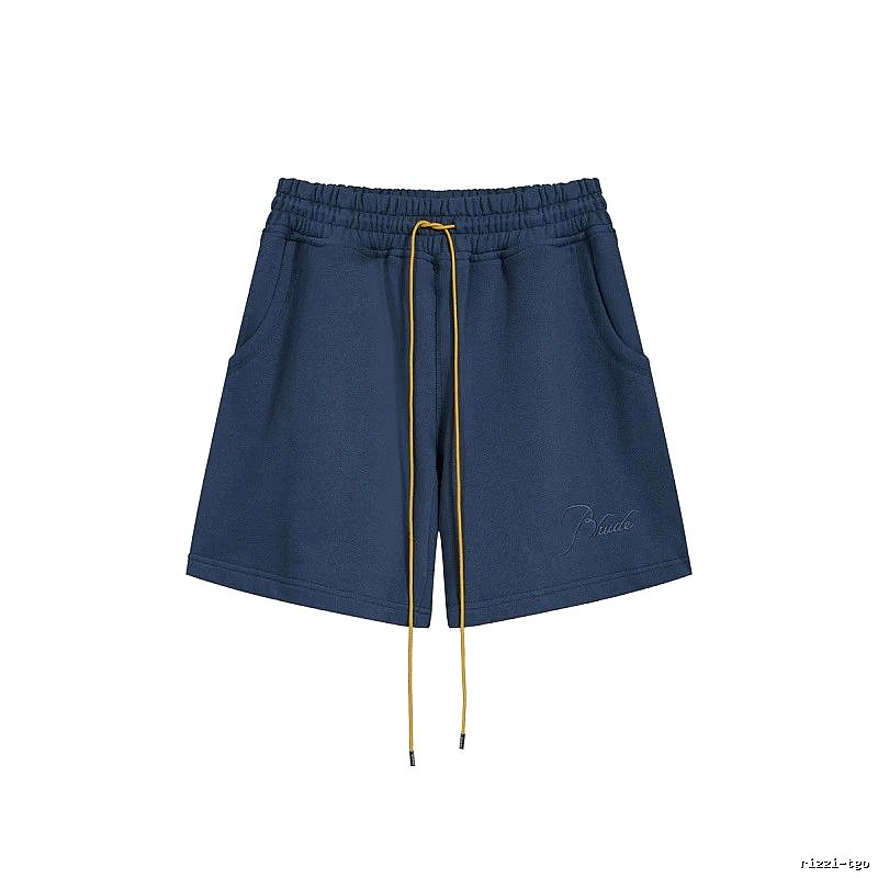 RHUDE minimalist style navy blue shorts