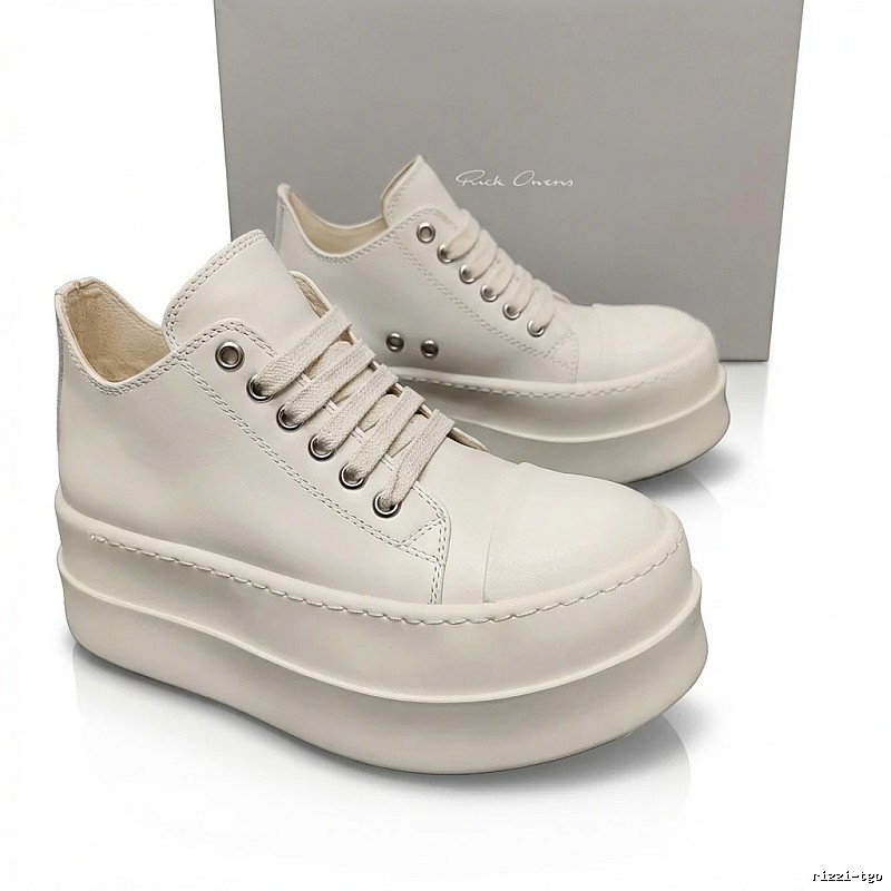 Rick Owens thick-soled minimalist white shoes