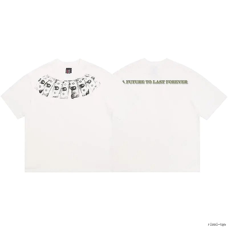 SAINT Dollar Bill Print Street Style White T-Shirt