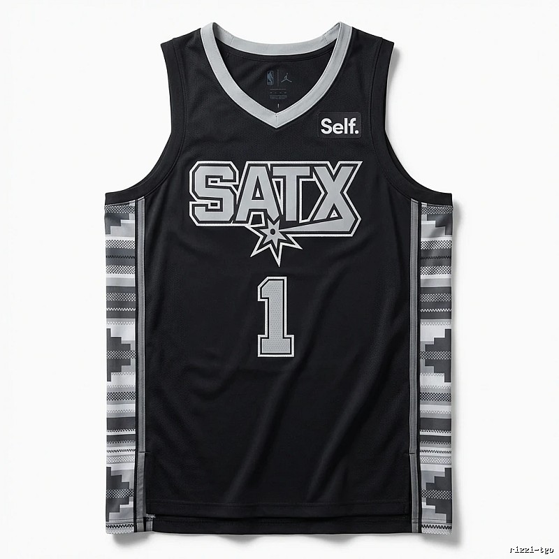 Self. Spurs Wind Black Jersey