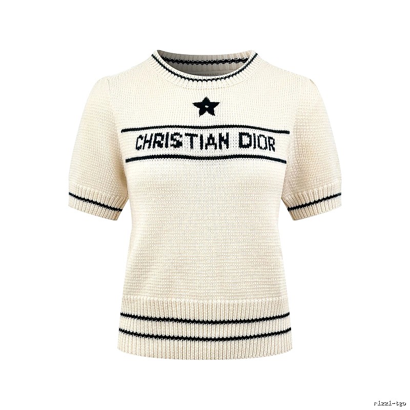 Short Sleeve Knit Sweater in Black by Dior