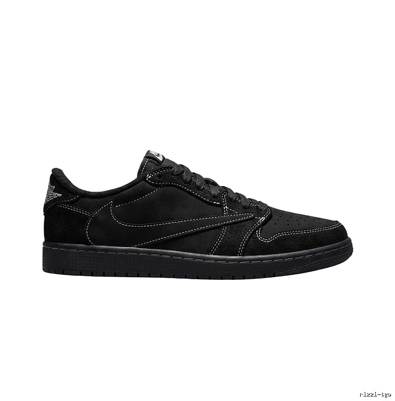 Simple Black Jordan AJ1 Sneakers