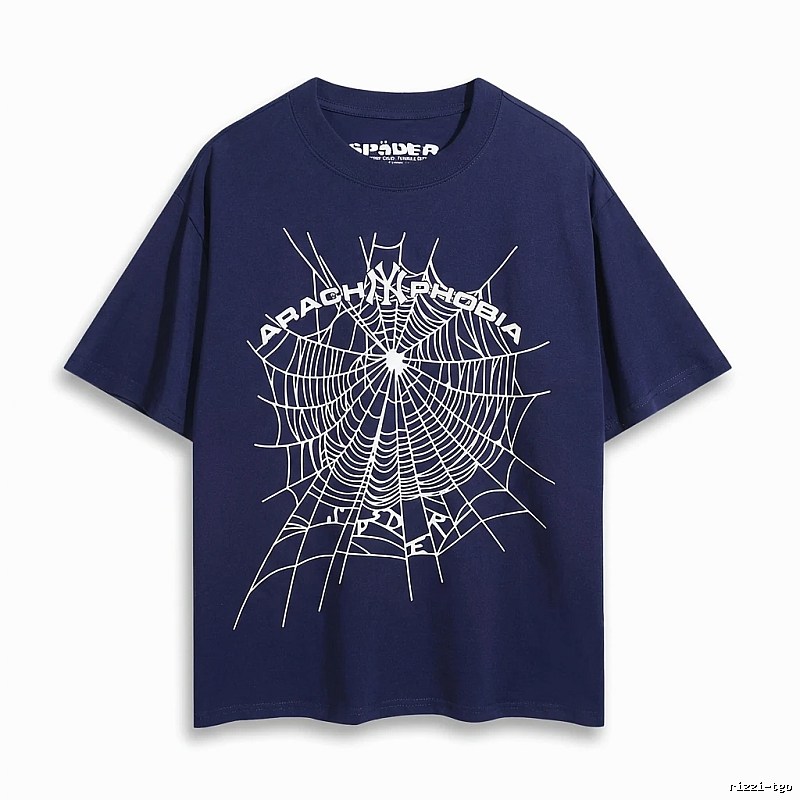 Sp5der Cobweb Style Dark Blue T-Shirt