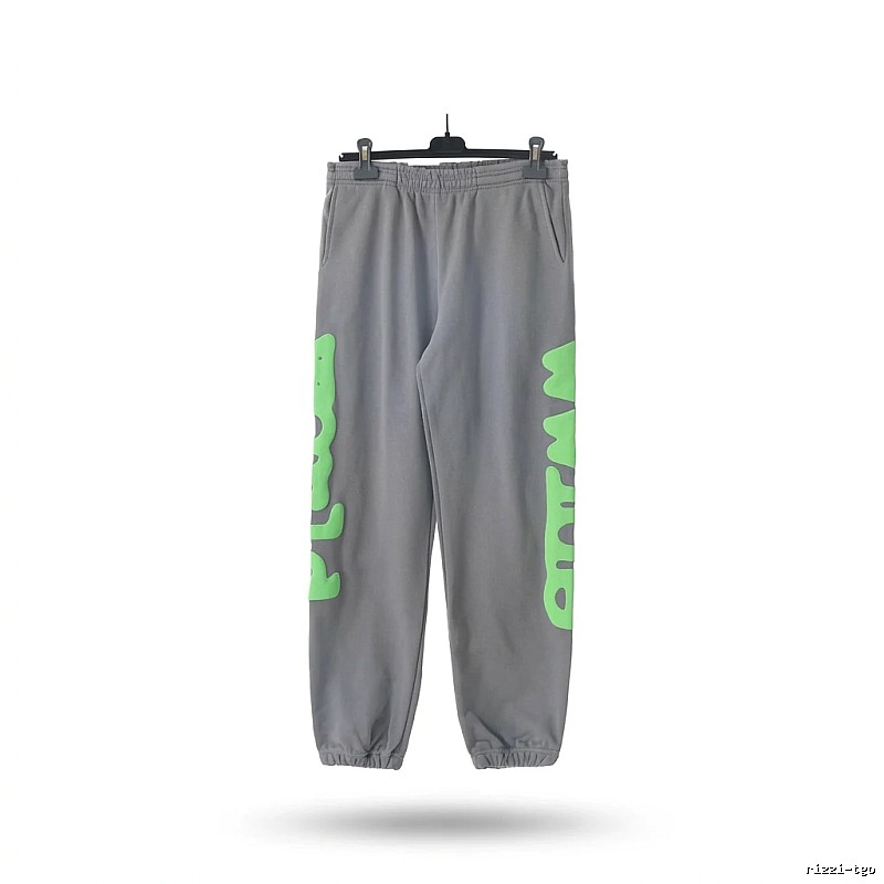 Sp5der Fluorescent Letter Trendy Grey Sweatpants