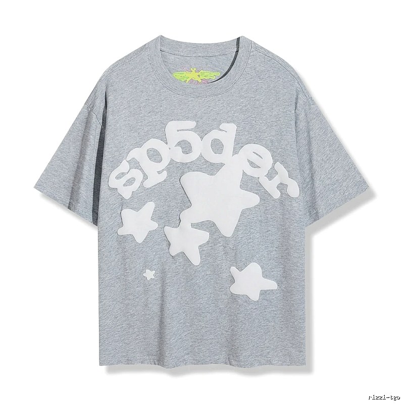 Sp5der Gray T-shirt with Star Print